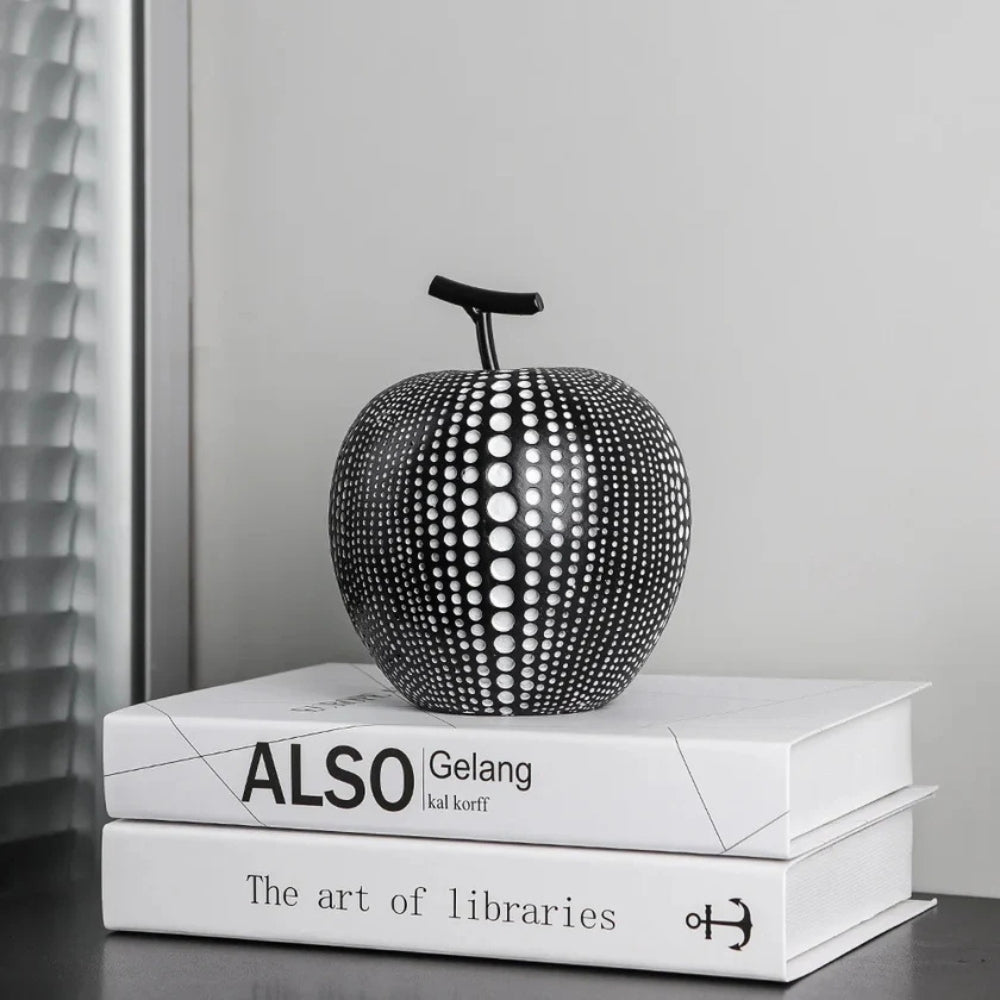 Polka Dot Resin Apple Sculpture