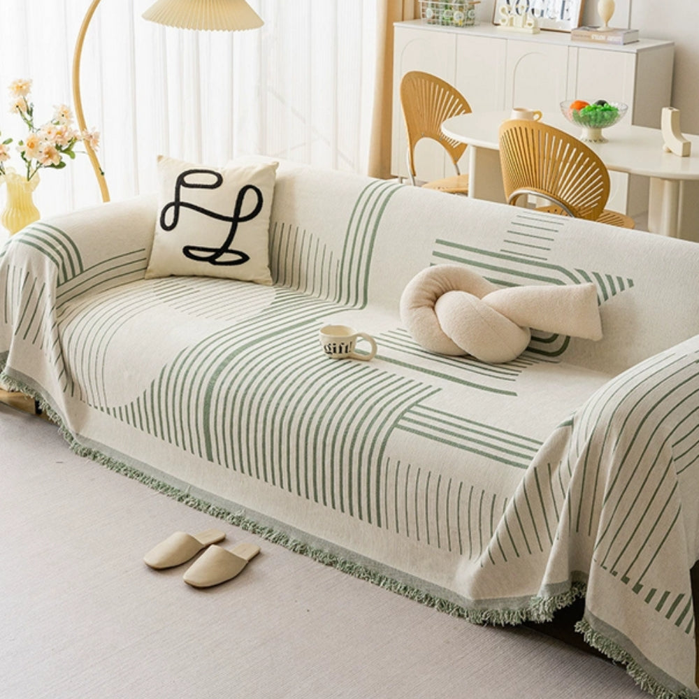 Snowflake Chenille Sofa Cover - Plush Machine Washable Design