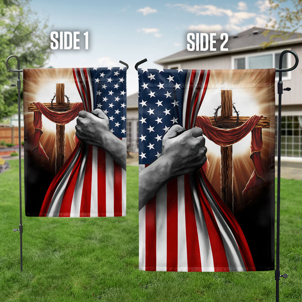 Double-Sided Christian Cross Canvas Flag