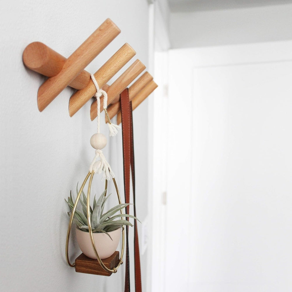 Nordic Style Wooden Wall Organizer for Coats and Hats