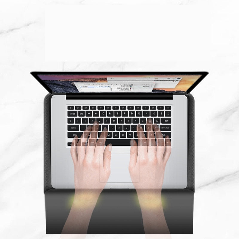 Slim PU Leather Laptop Sleeve with Foldable Stand