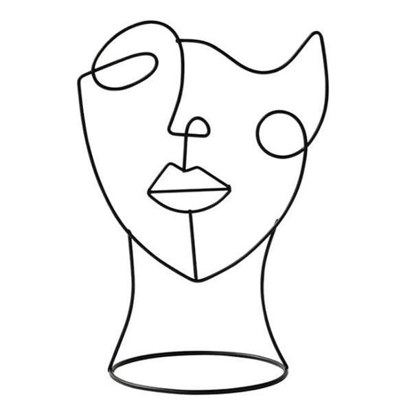 Modern Abstract Iron Face Sculpture for Home Decor