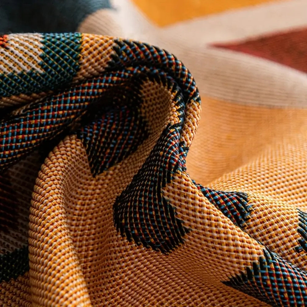 Modern Geometric Tribal Sofa Cover in Vibrant Colors