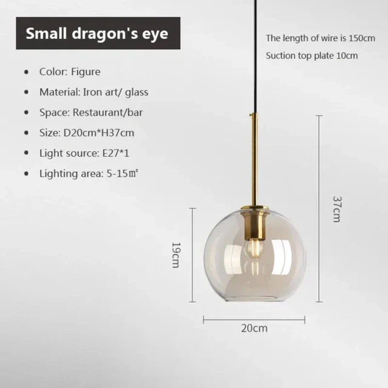 Nordic Pendant Light with Loft Glass Shade