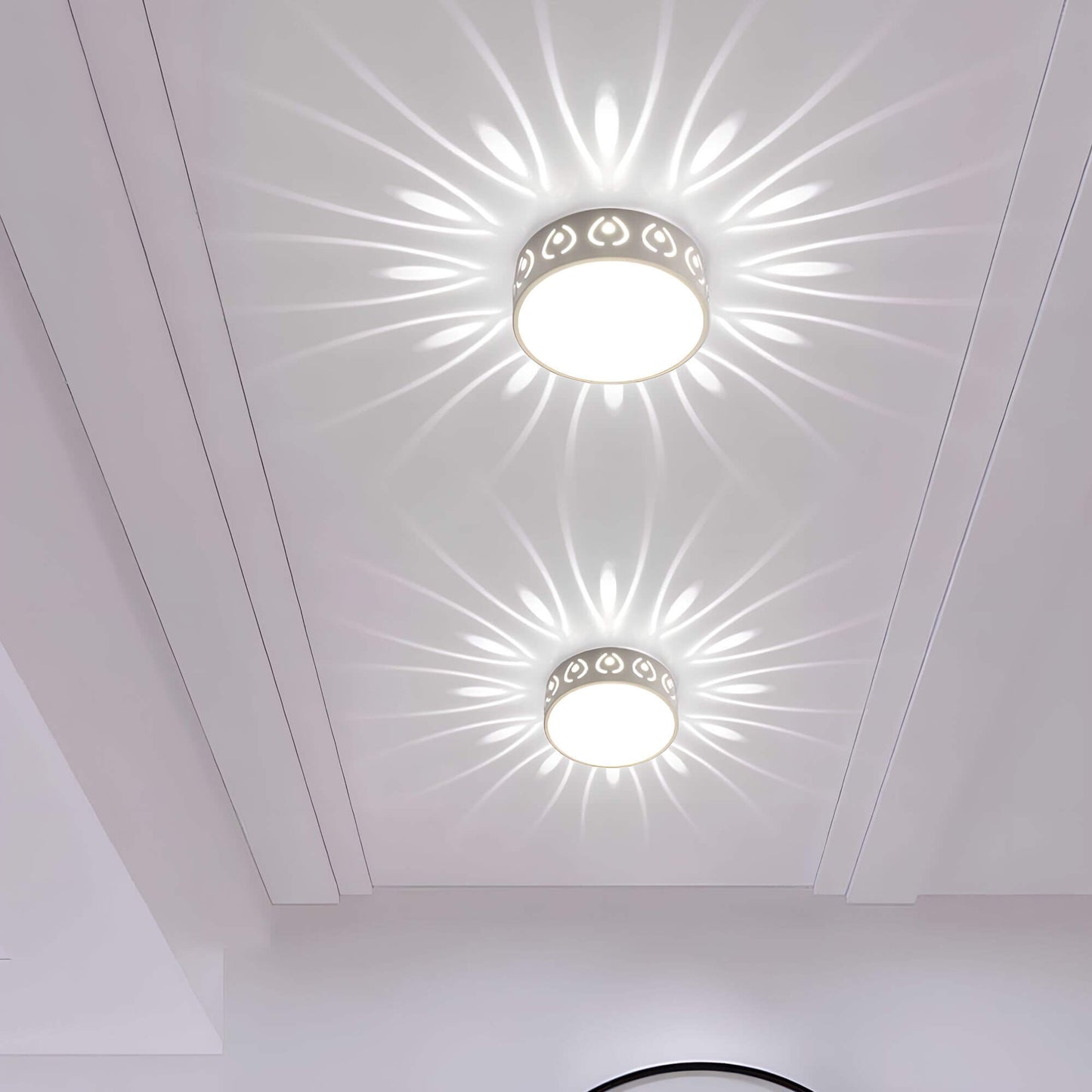 Modern LED Ceiling Light with Ambient Patterns for Hallway and Entrance