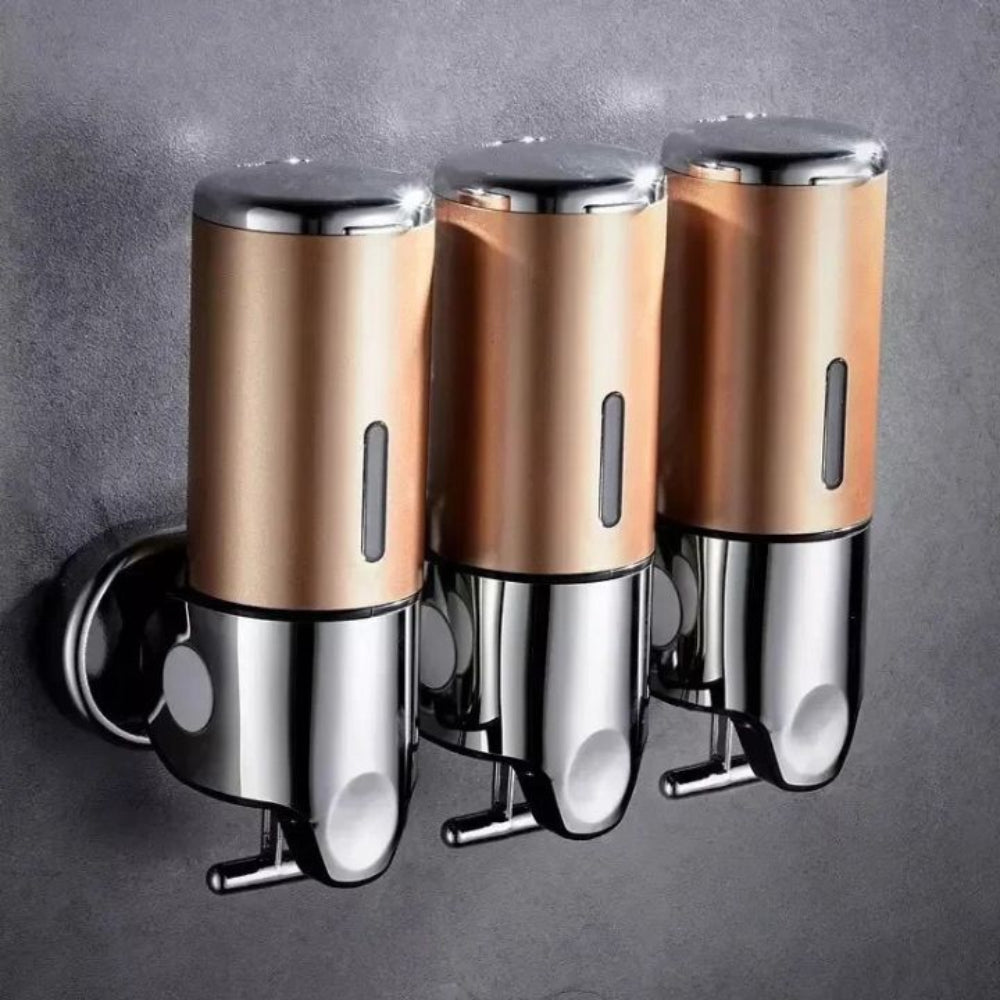 Wall-Mounted Modern Soap Dispenser with Metallic Finish