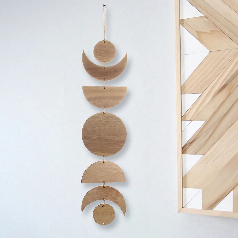 Moon Phase Wall Art Garland in Premium Wood