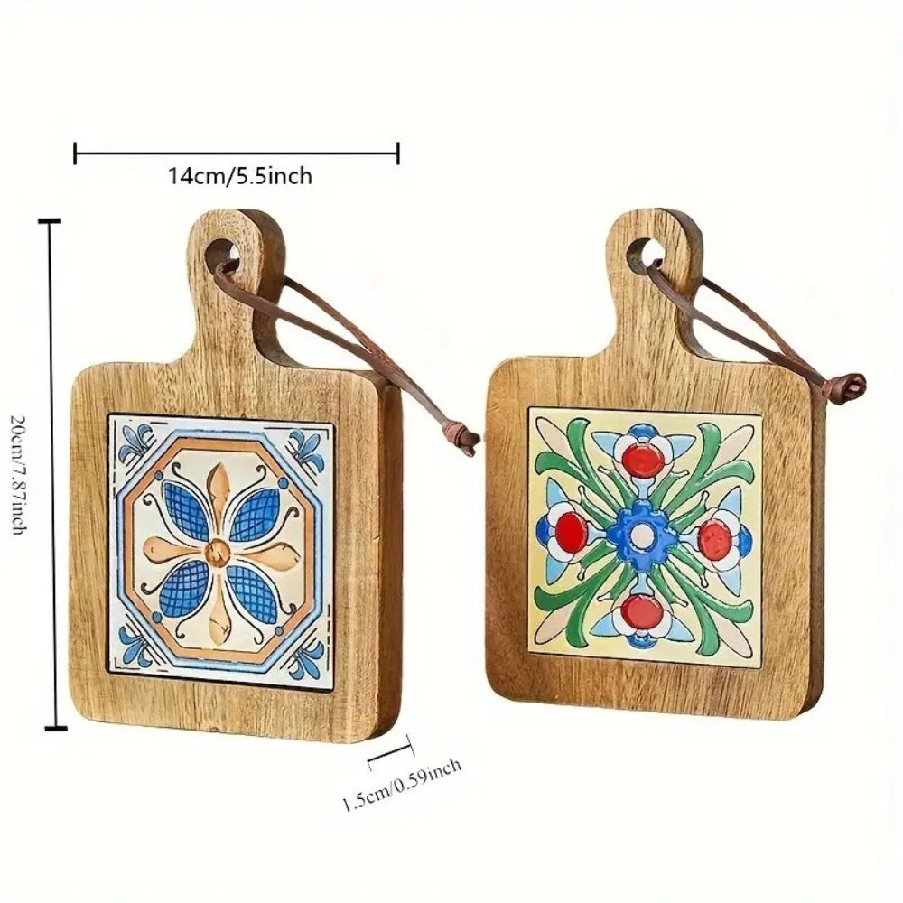 Moroccan Ebony Floral Wooden Trivet