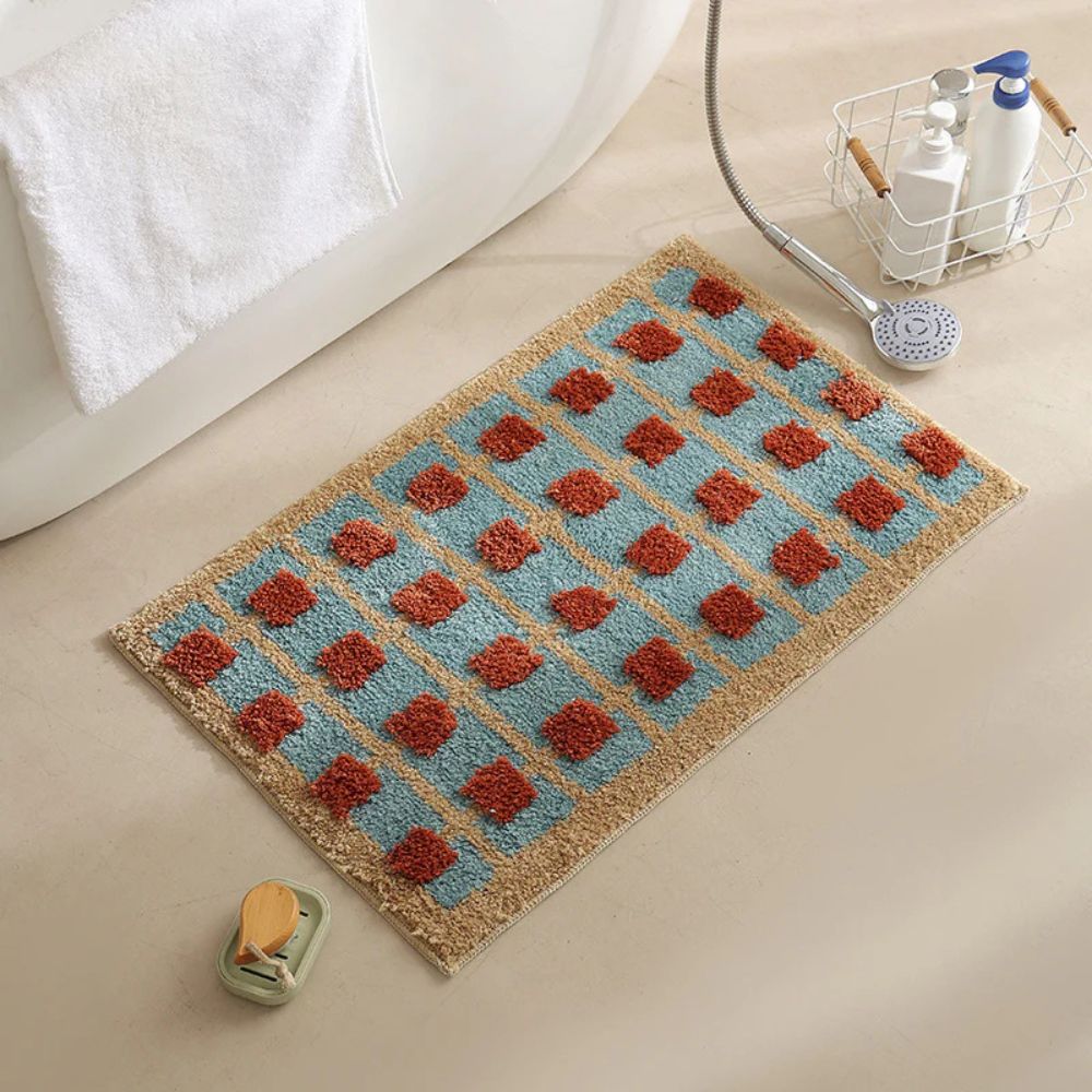 Moroccan-Inspired Retro Bath Mat with Non-Slip Backing