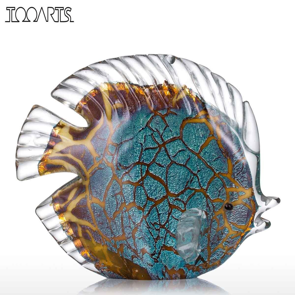 Multicolored Tropical Fish Glass Sculpture