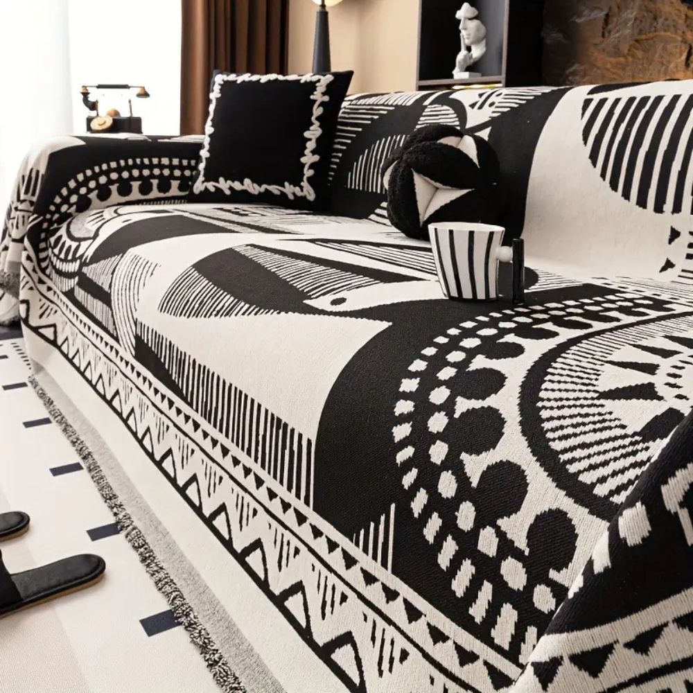 Chenille Mystic Lines Pattern Sofa Cover
