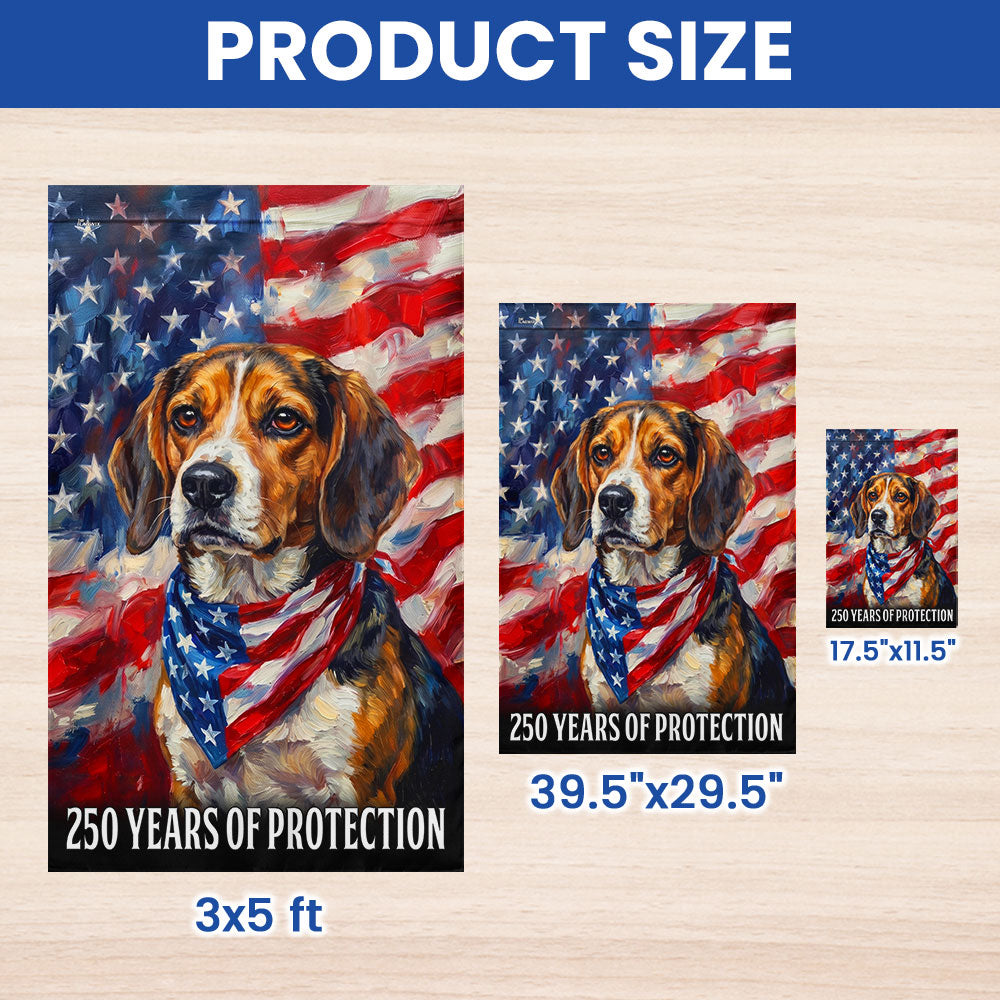 Beagle Dog American Flag - 250 Years of Protection, Double-Sided Canvas