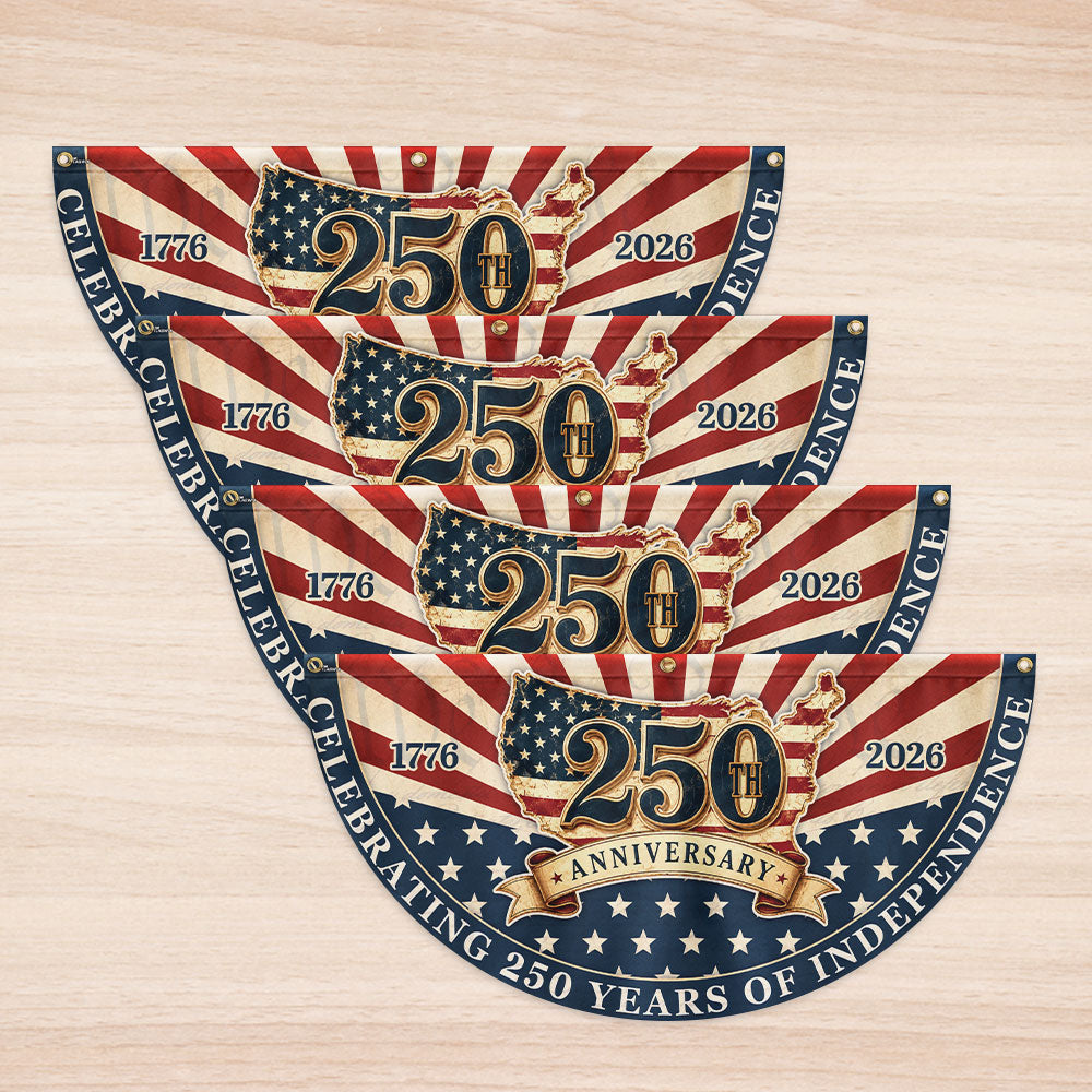 American Maps Retro Fan Flag for 250th Independence Celebration