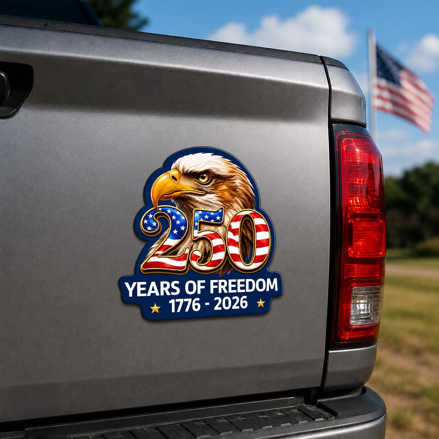 Patriotic Eagle Car Magnet - 250 Years of Freedom
