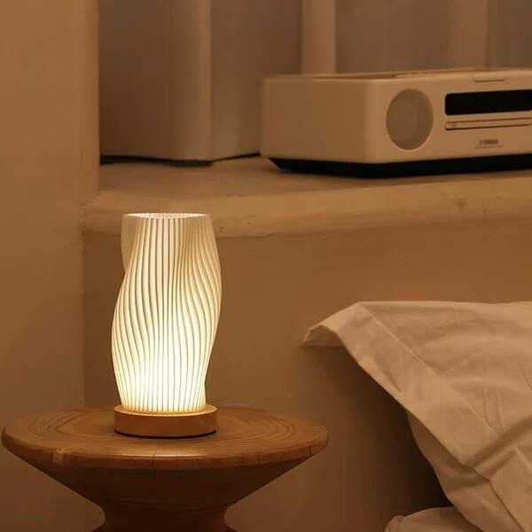 Dimmable USB Table Lamp with Elegant Wave Design