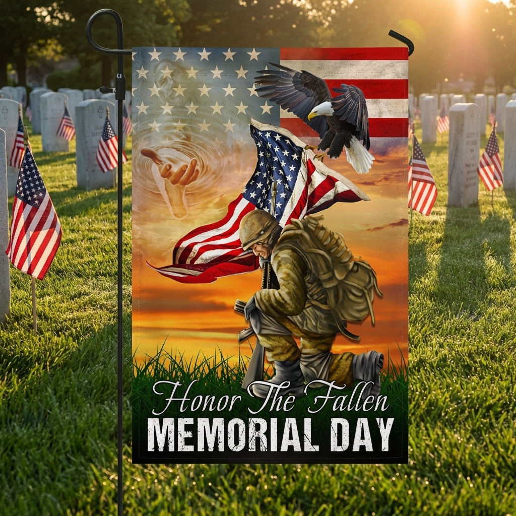 Double-Sided Memorial Day Veteran Flag