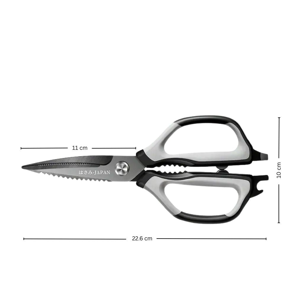 Triple-Sharp Stainless Steel Kitchen Scissors with Ergonomic Grip