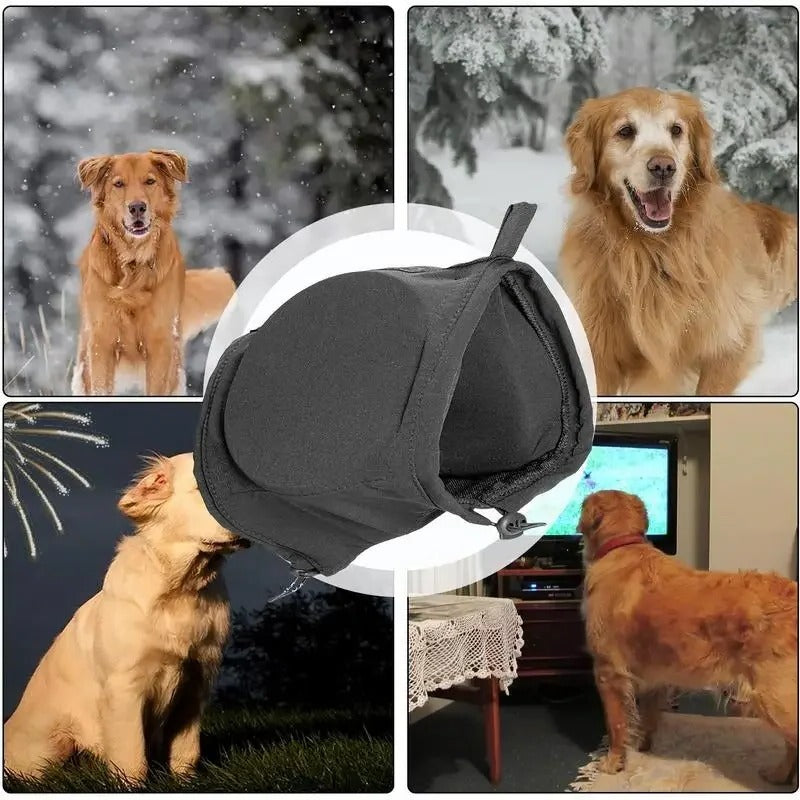 Adjustable Noise-Suppressing Ear Protectors for Dogs