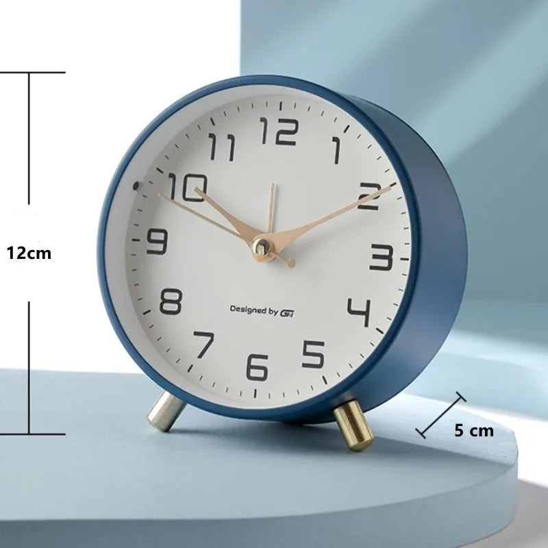 Modern Scandinavian Silent Analog Desk Clock