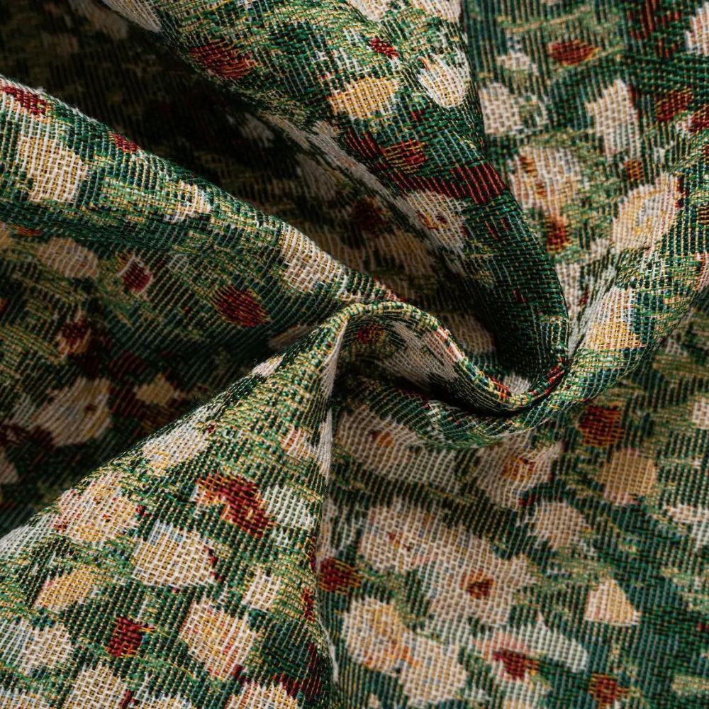 Vintage Floral Tassel Curtain Panel