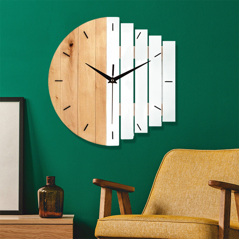Wooden Analog Silent Wall Clock with Modern Design