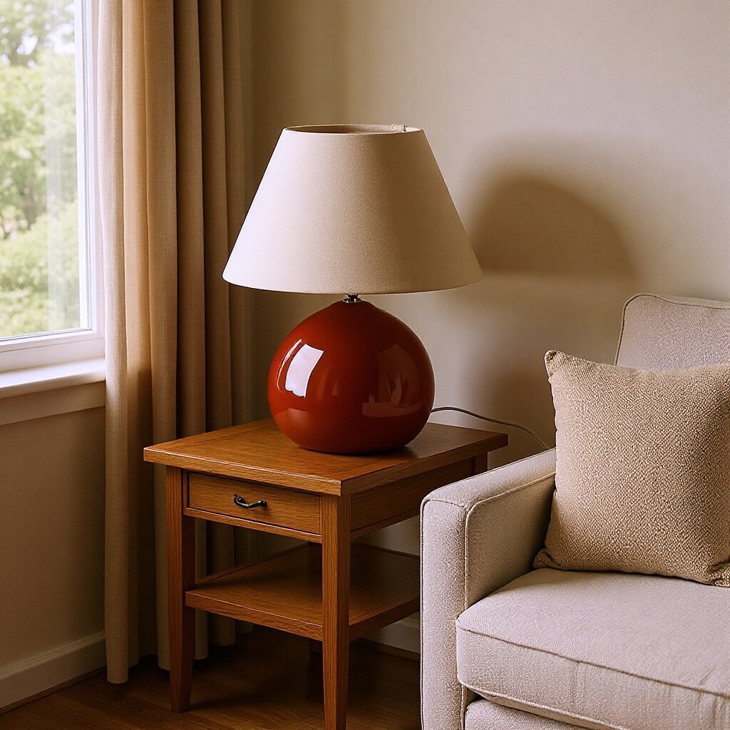 Vintage French Chestnut-Style Table Lamp