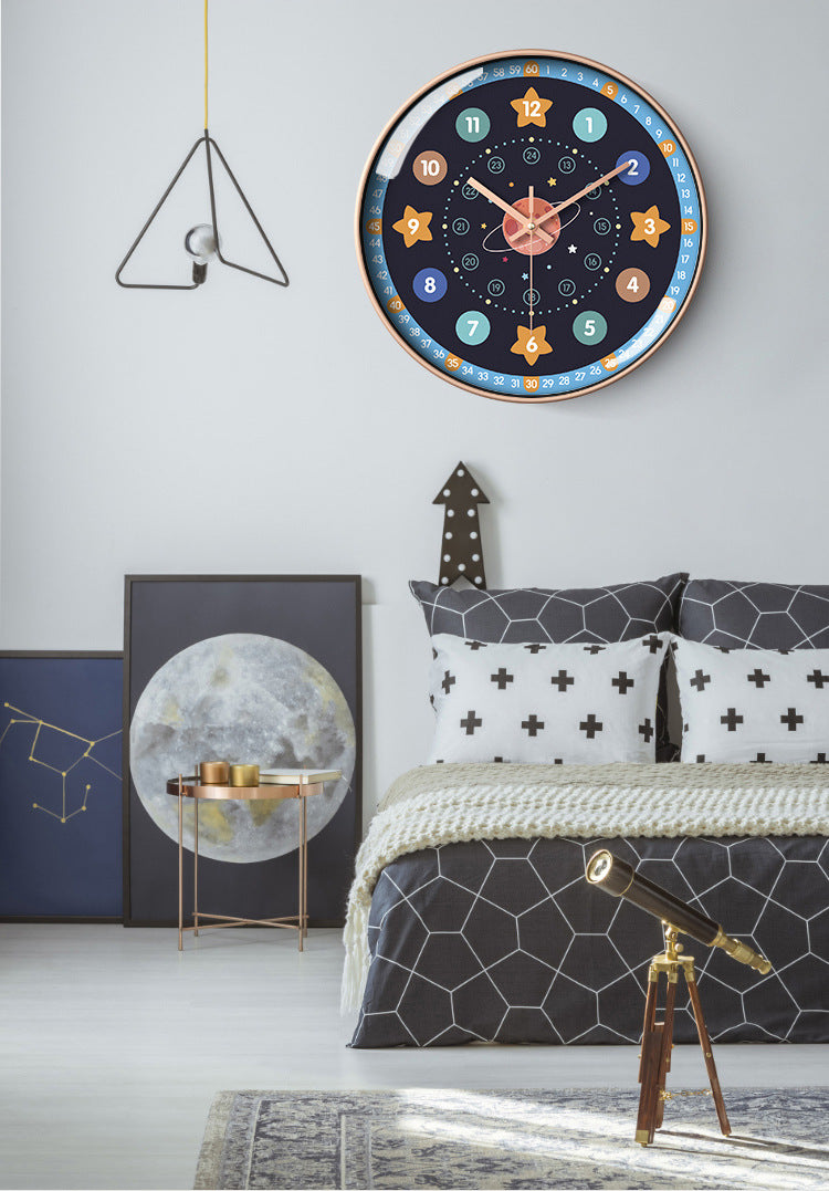 12-Inch Silent Wall Clock for Kids' Room