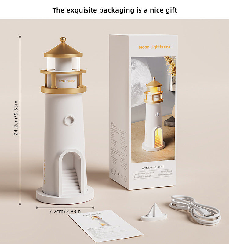 Lighthouse Projection Lamp with Bluetooth Speaker and Remote Control
