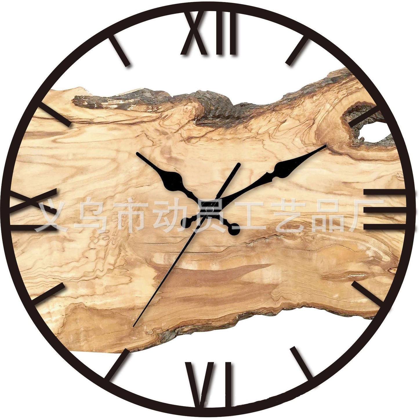 Silent Wood-Look Acrylic Wall Clock 12 Inch