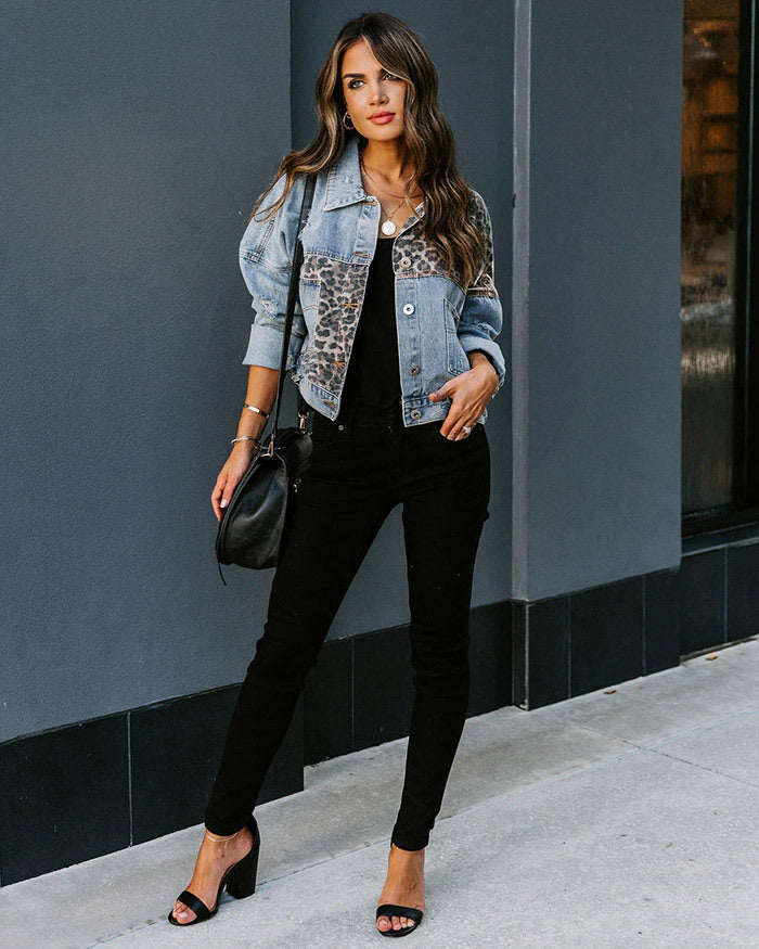 Zarela - Leopard Denim Jacket