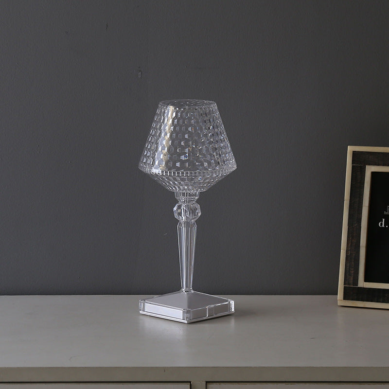 Dimmable Crystal Table Lamp with USB Charging