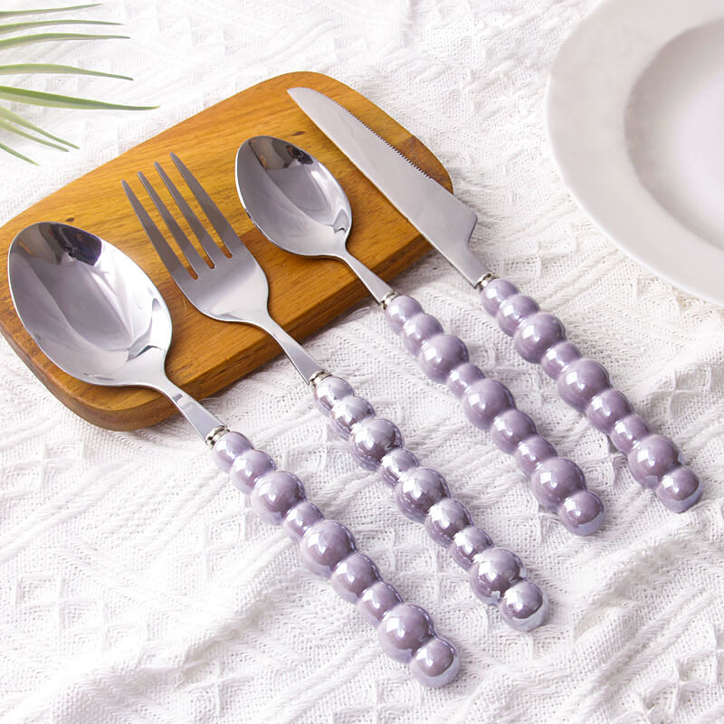Pearl Handle Stainless Steel Cutlery Set - 4 Pieces