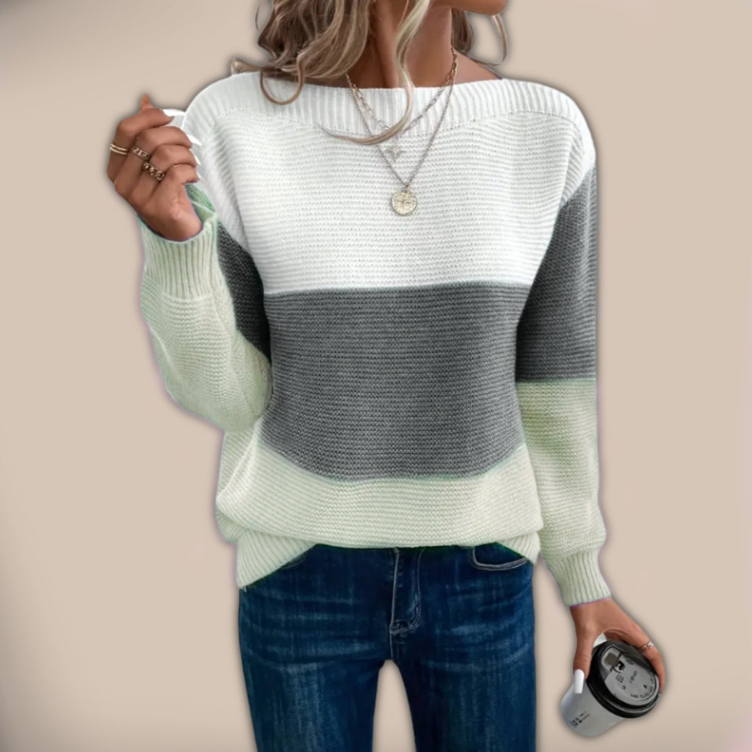 Bela - Colorblock Knit Sweater