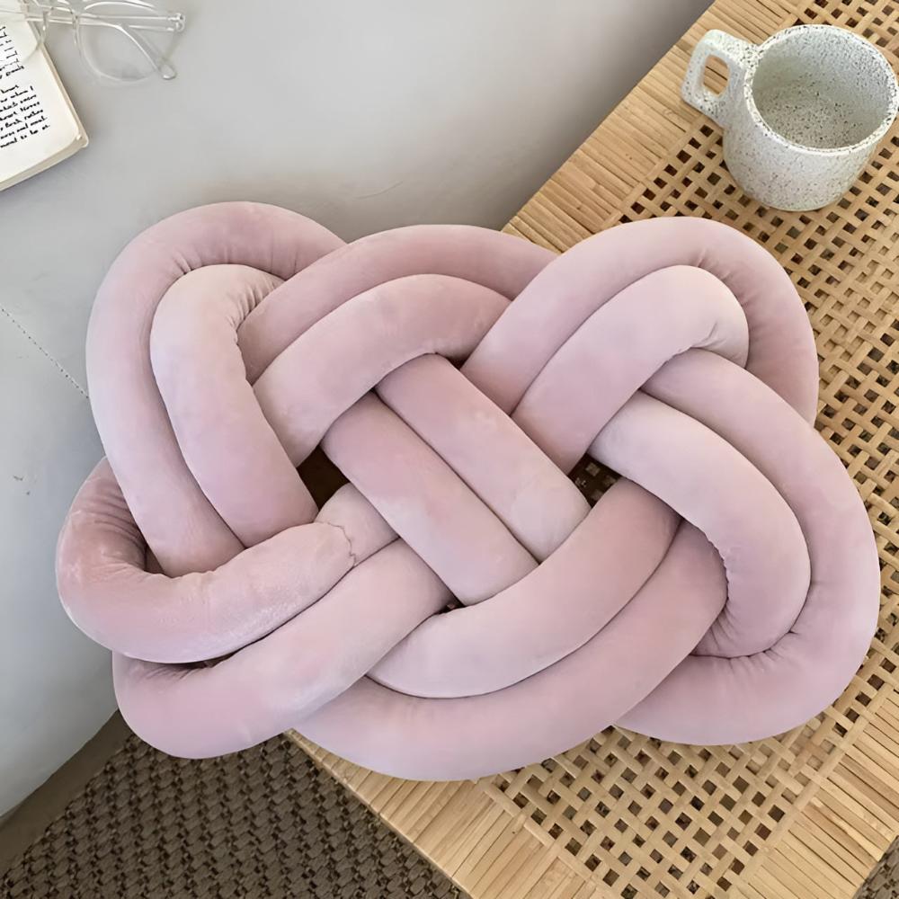 Braided Plush Cotton Cushion 18x14 Inches