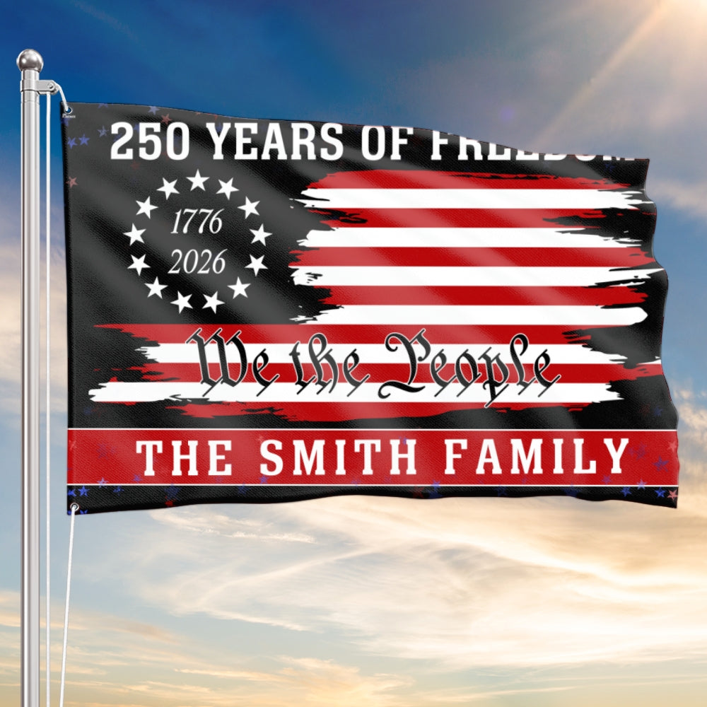 Custom We The People Patriotic Canvas Flag - 250th Anniversary 1776-2026