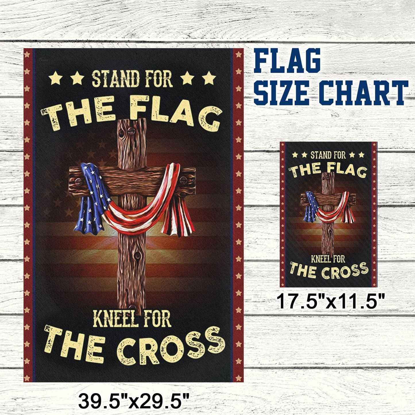 Double-Sided Stand For The Flag Kneel For The Cross Canvas Flag