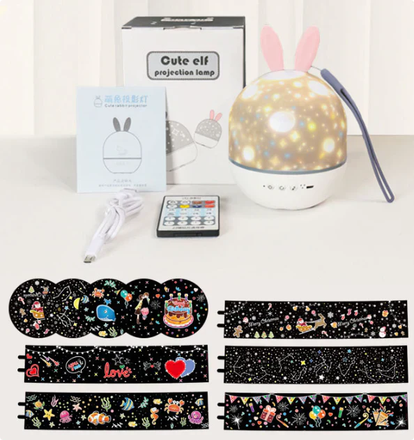 Rechargeable Night Light with Calming Projections and Melodies