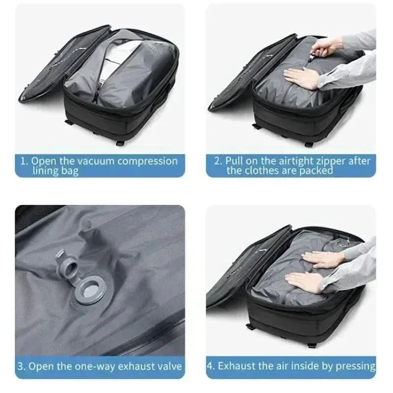Compressible Travel Laptop Backpack with Padded 17.3" Compartment