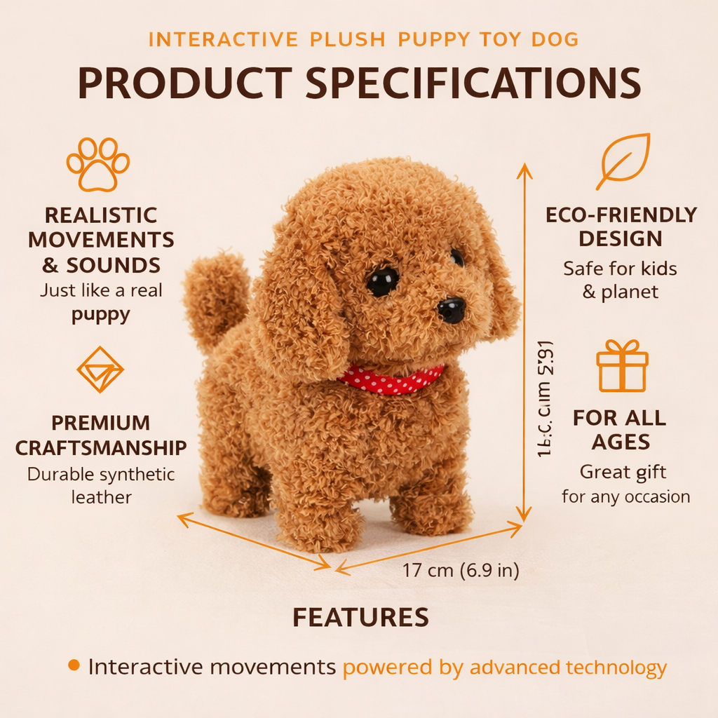 Interactive Plush Robot Puppy Toy with Realistic Walking and Barking