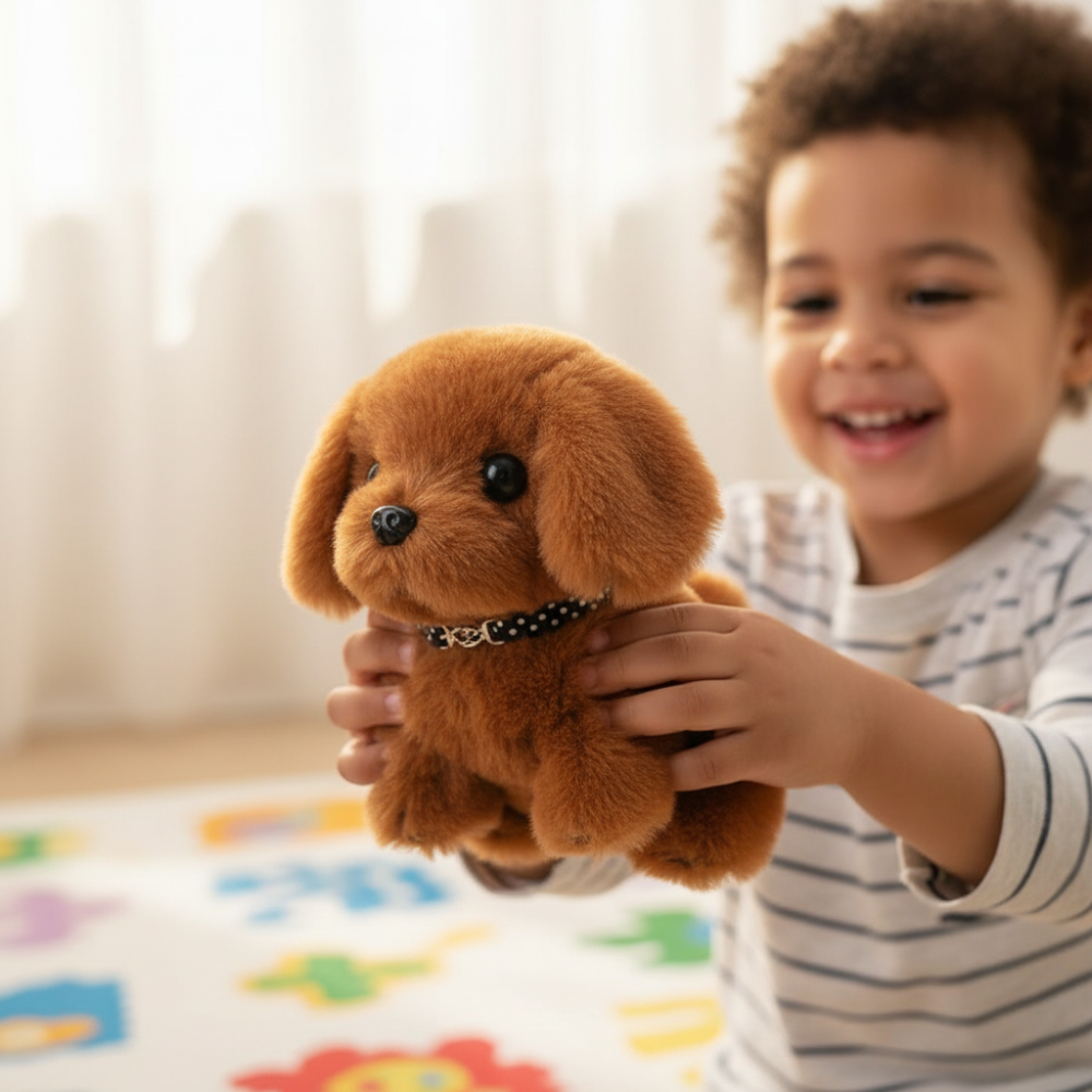 Interactive Plush Robot Dog Toy with Walking and Barking Action