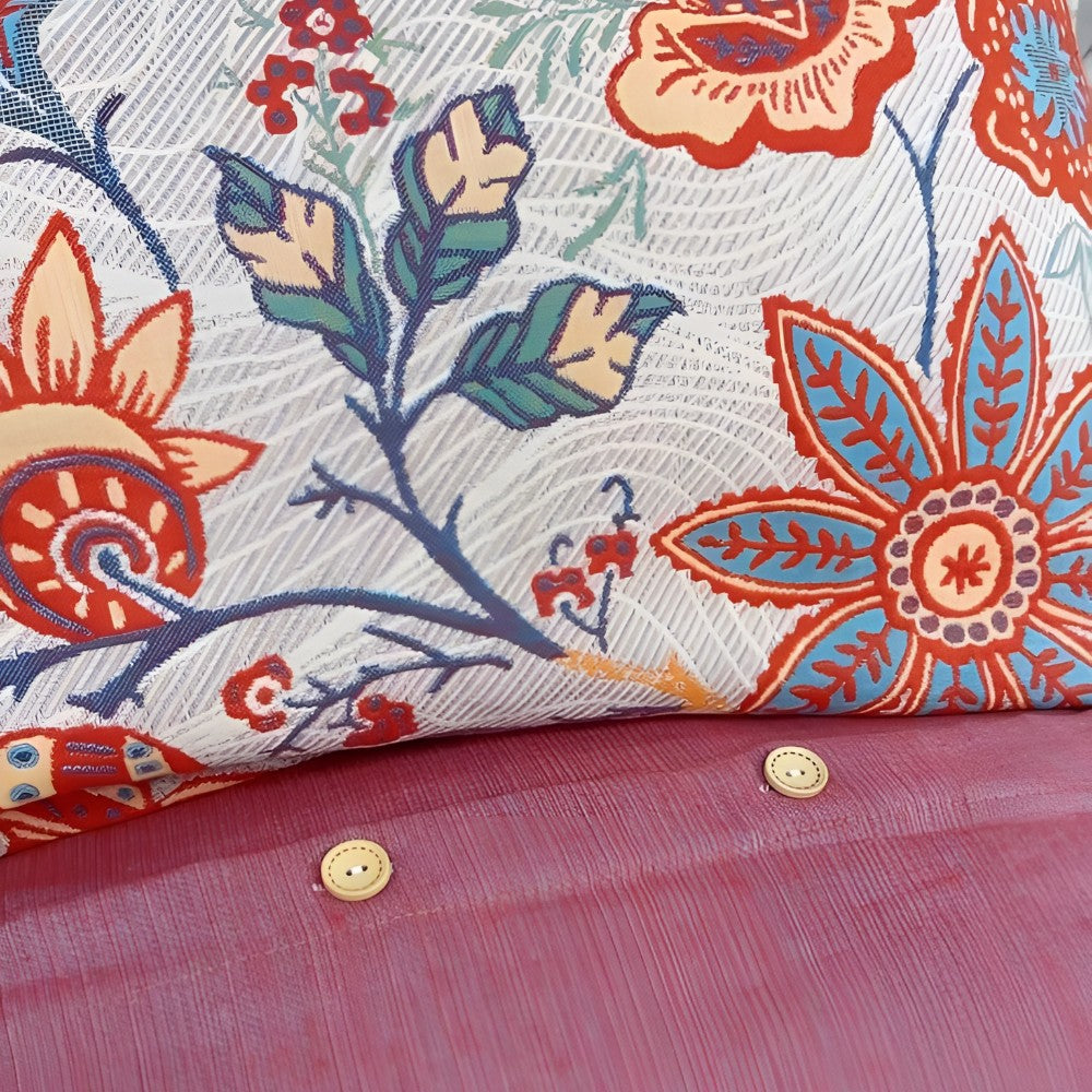 Rustic Floral Boho Cotton Pillowcases - 2 Piece Set