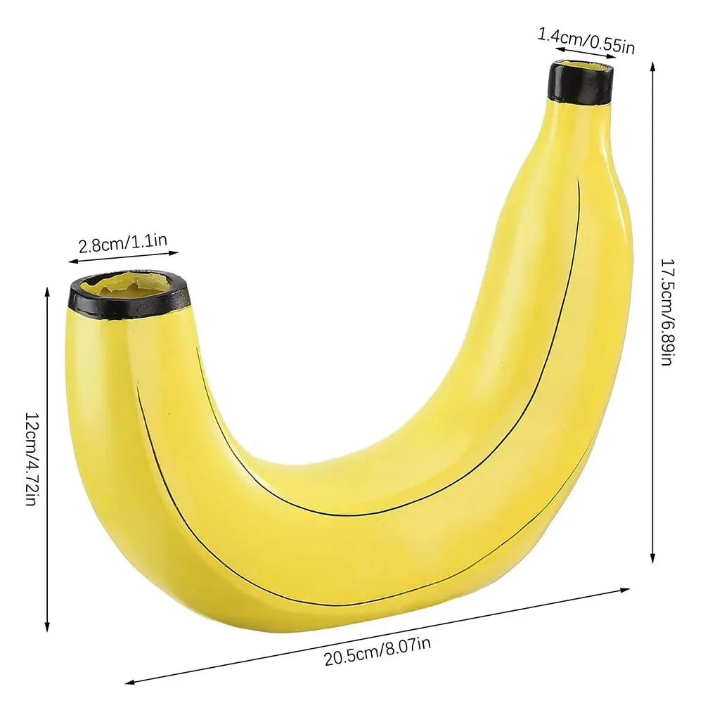Banana-Shaped Resin Flower Vase for Home Decor