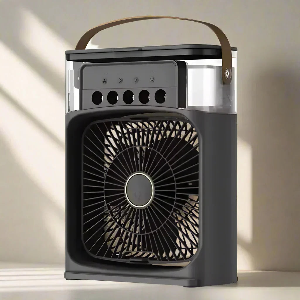 Portable 3-In-1 Mini Air Cooler, Humidifier, and Night Light for Desk