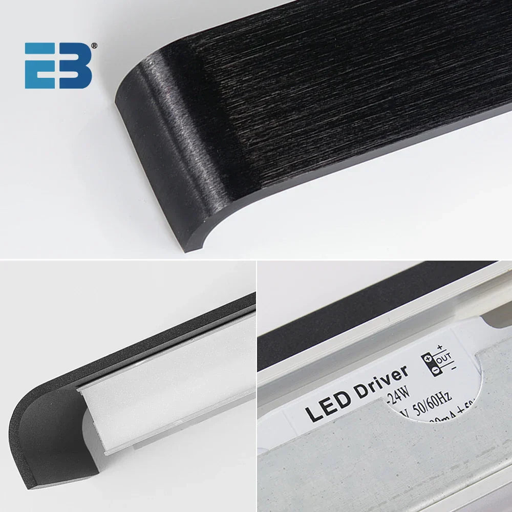 Modern LED Wall Lamp in Black or White - Adjustable Color Temperature, 5W to 18W