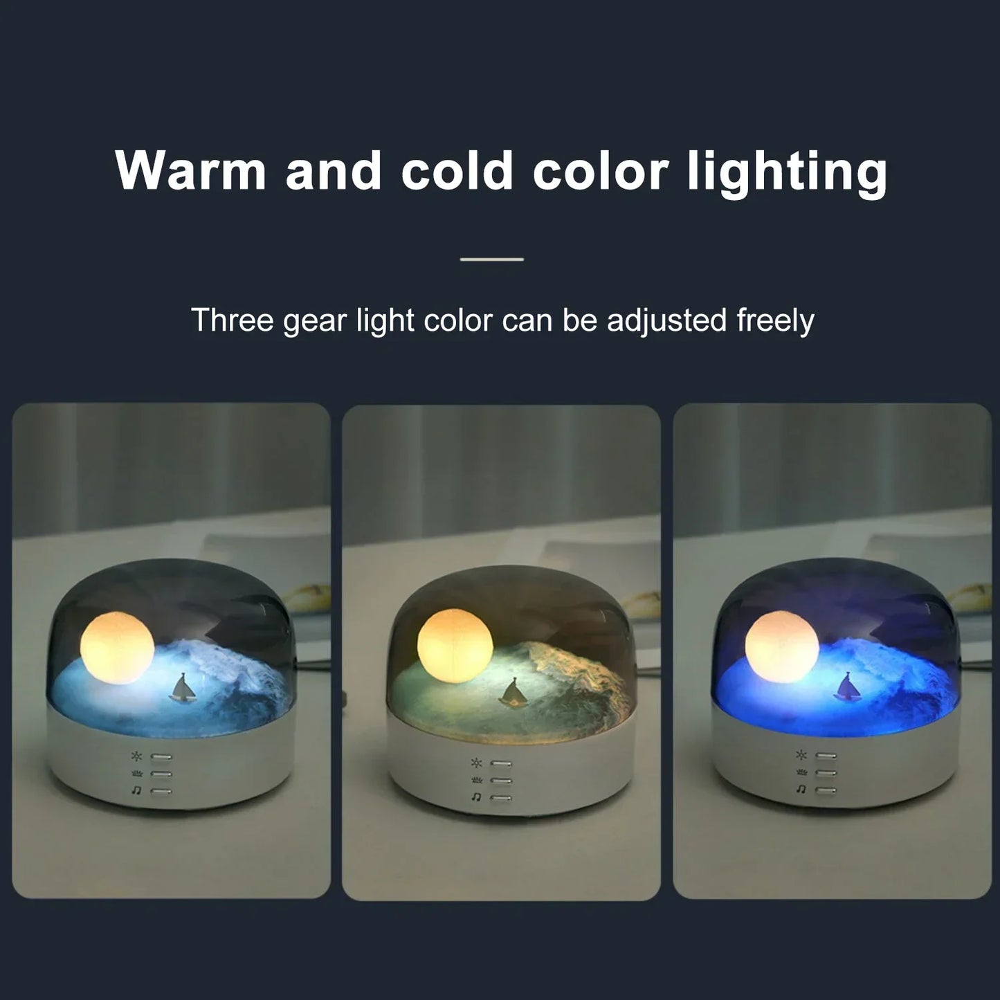3D Moon LED Night Light Speaker with Rechargeable Battery