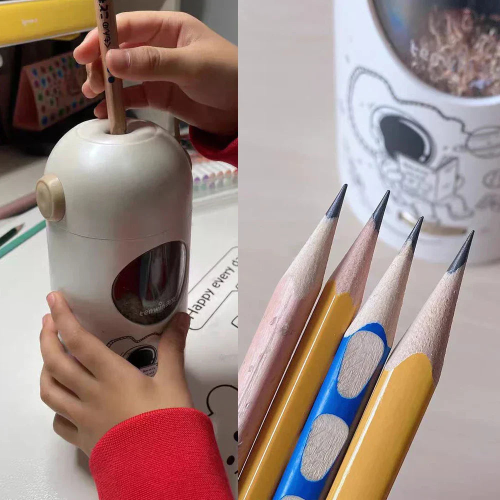 Astronaut-Themed Rechargeable Automatic Pencil Sharpener