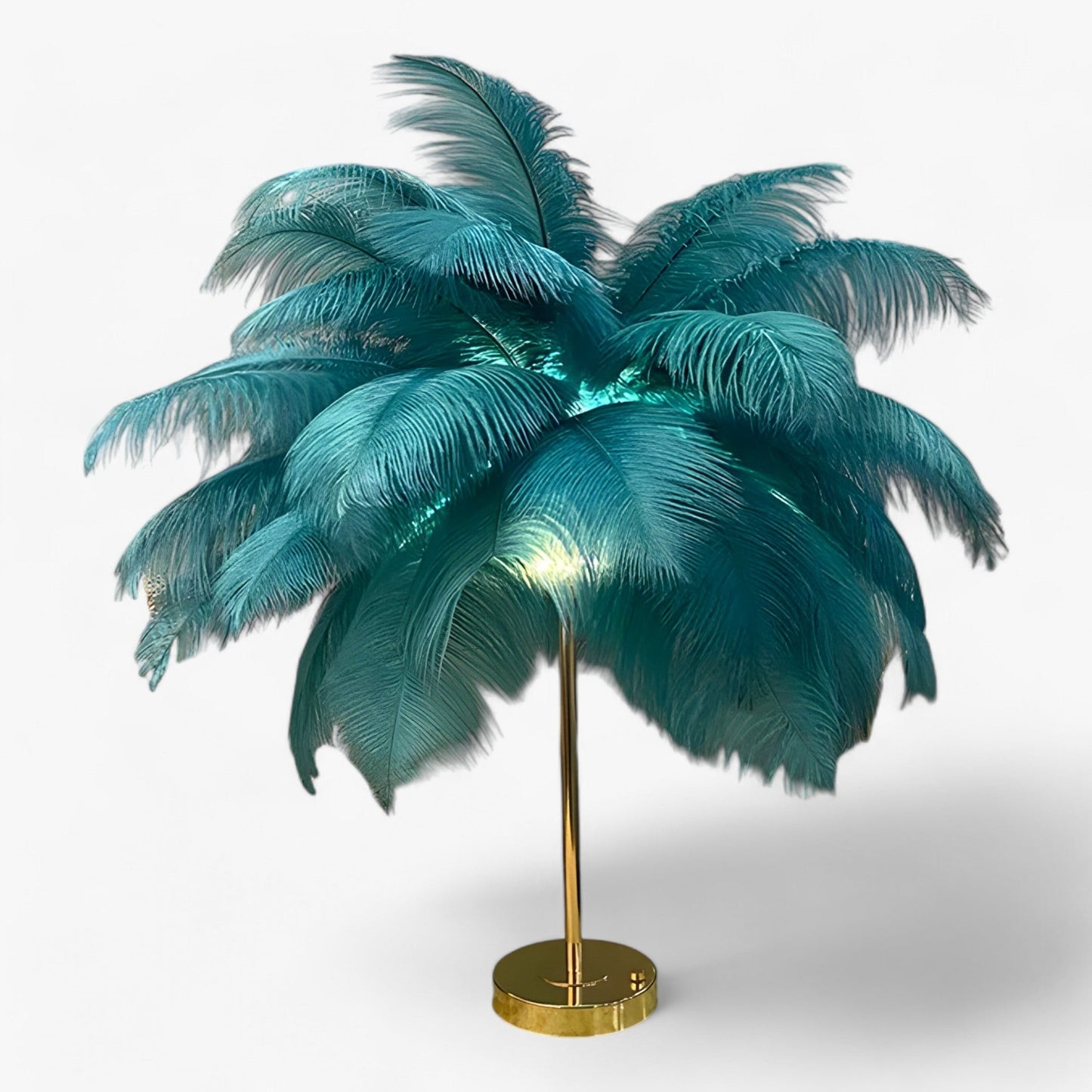 Touch Control LED Table Lamp with Feather Accents