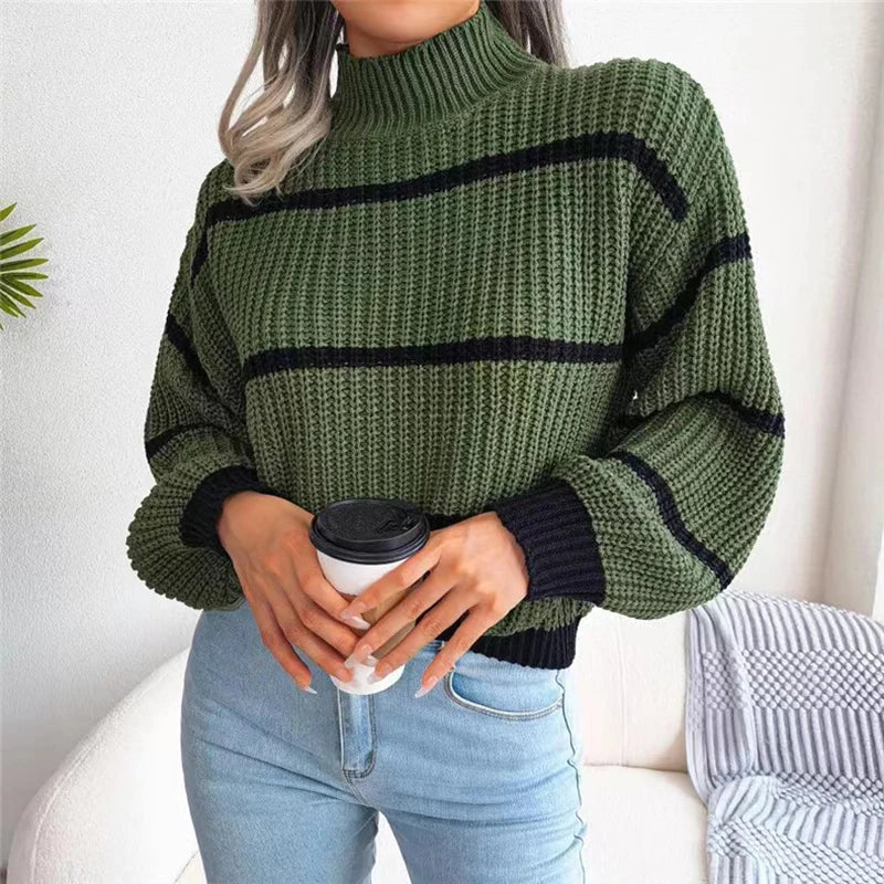 Naelya - Monochrome Striped Sweater