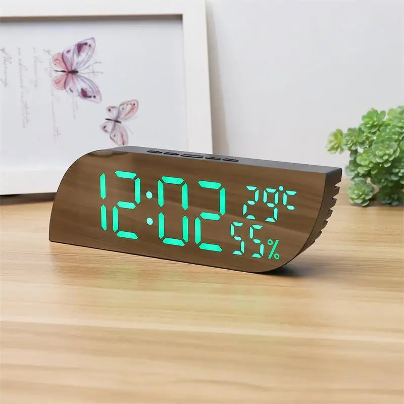 LED Digital Alarm Clock with Temperature and Humidity Display
