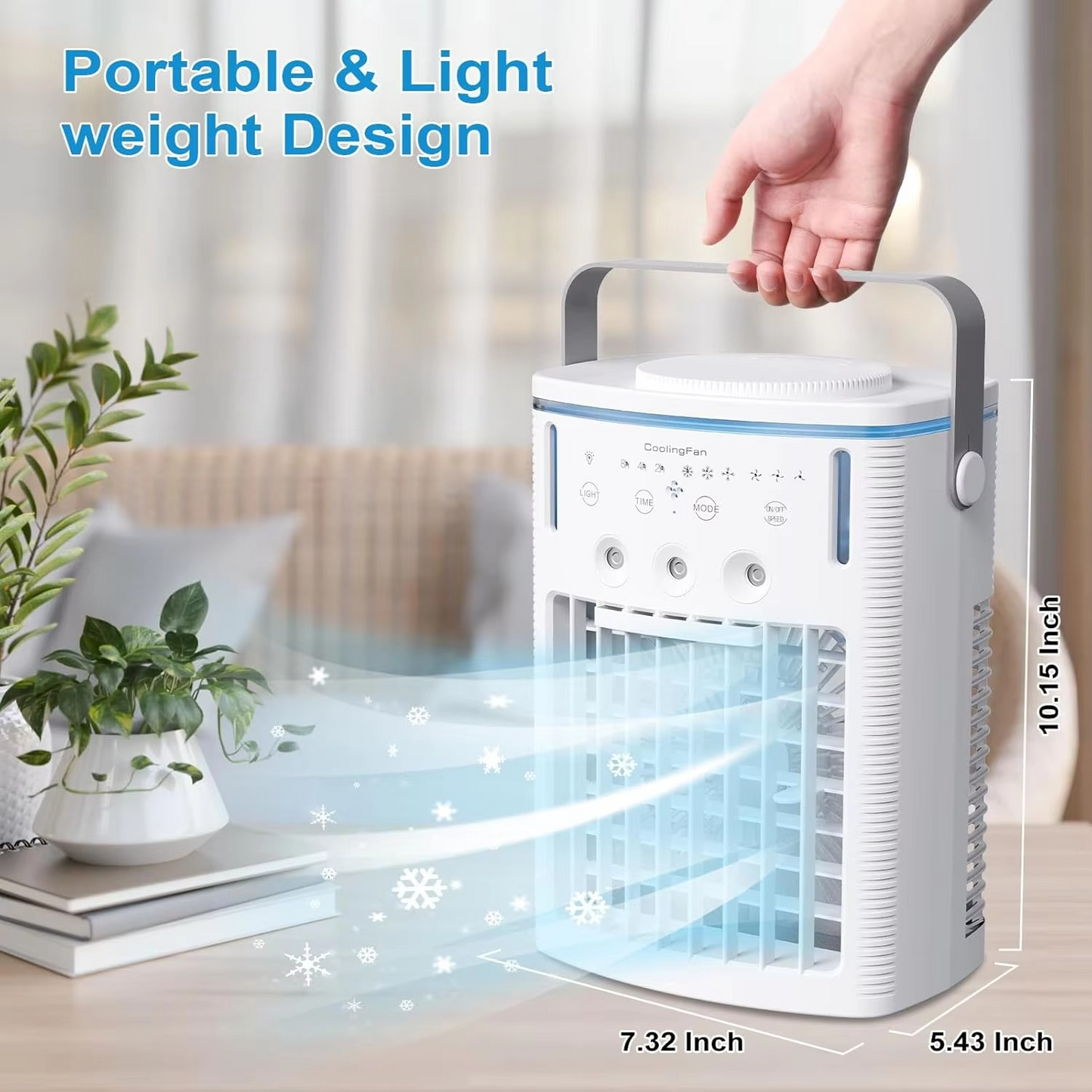 Compact 3-Speed Air Cooler with Remote and Mist Modes
